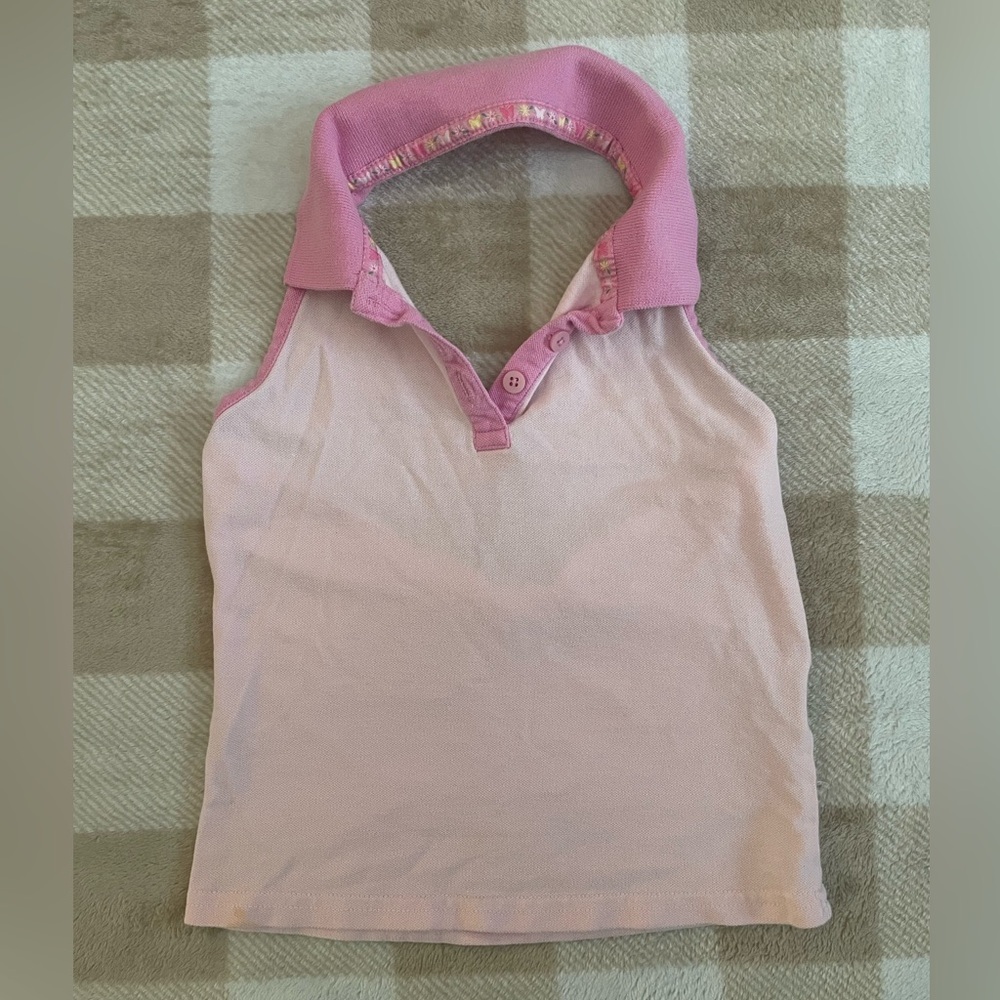 Basic Editions Light Pink Halter Neck Sleeveless Polo Shirt Basic Editions 6/6X